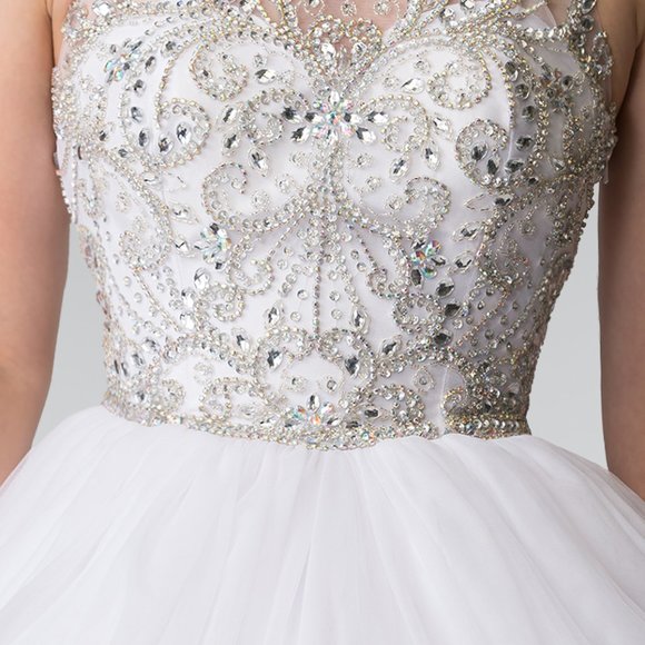 High Neck Sequin Ballgown Prom Dress GSGL2206 - Picture 5 of 9